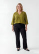 Bluse med 3/4 ermer, Gr&oslash;nn, Model image number 1
