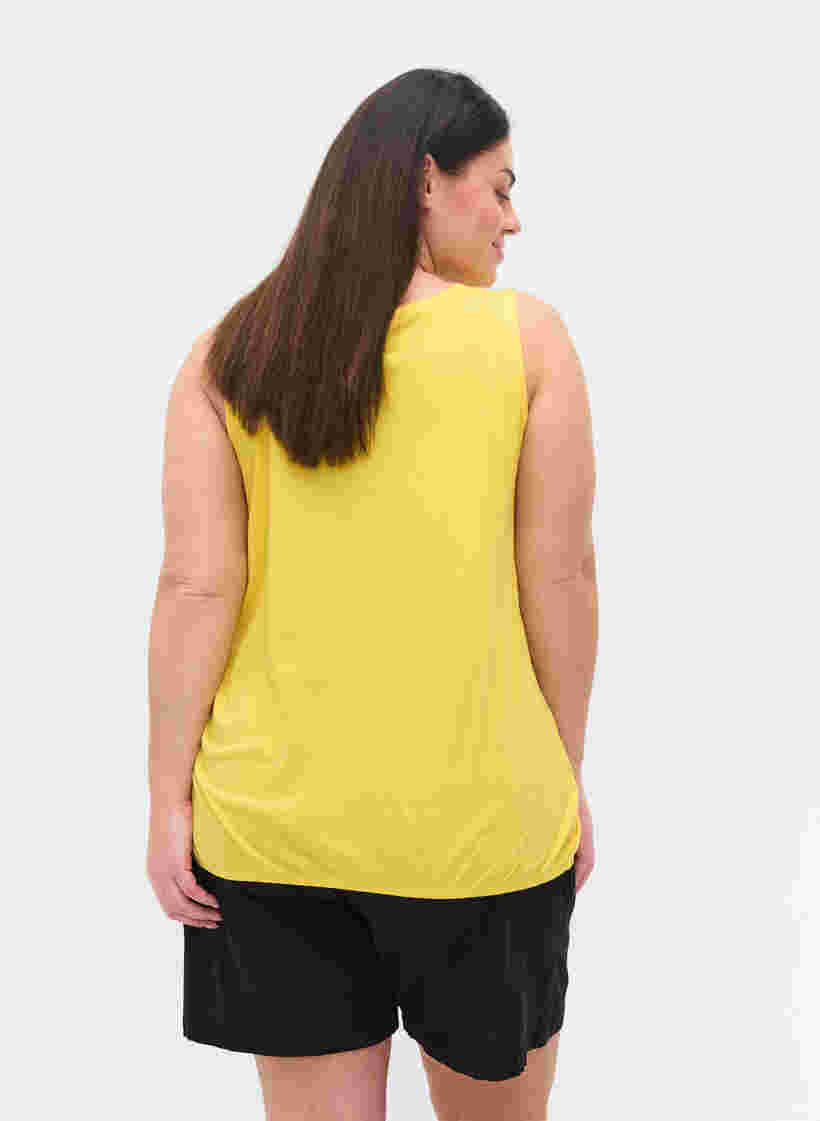 Bomullstopp med strikk nederst, Primrose Yellow, Model image number 1