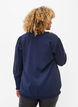Bluse i viskose med lange ermer og smock, Navy Blazer, Model image number 1