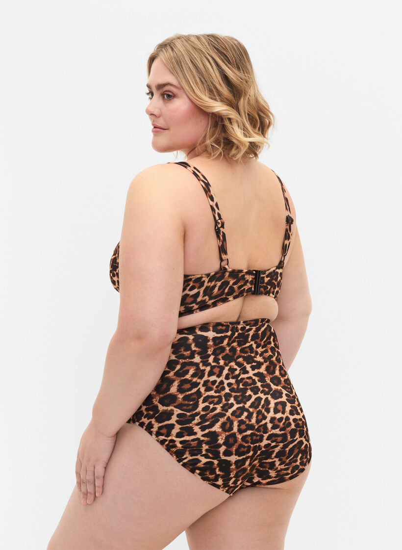 Bikinitruse med høyt liv og leopardmønster, Leopard Print, Model image number 1