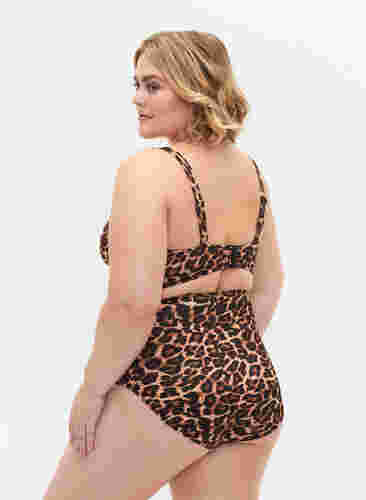 Bikinitruse med høyt liv og leopardmønster, Leopard Print, Model image number 1