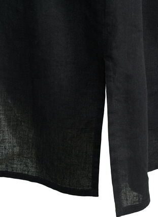 Skjortekjole med lange ermer, Black, Packshot image number 3