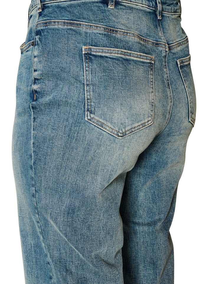Kiana straight fit jeans med et lett slitt utseende, Bl&aring;, Packshot image number 3