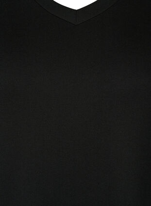 Kjole med 3/4-ermer og striper, Black, Packshot image number 2