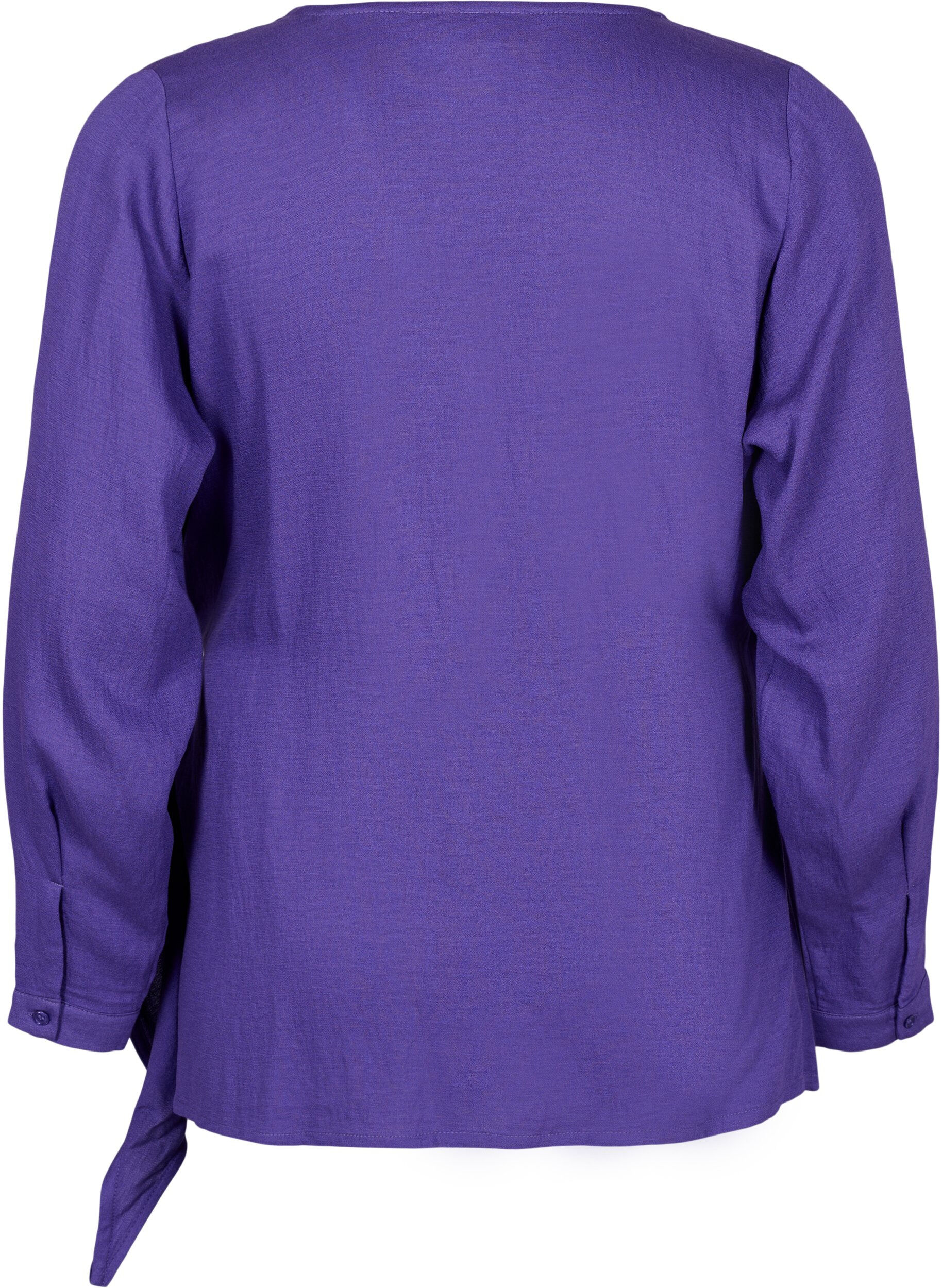 Zizzi Langermet bluse i viskose med wrap look, Prism Violet, Packshot image number 1