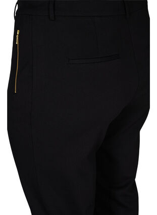 Tettsittende bukser med lommer og glidelås, Black, Packshot image number 3