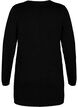 Lang strikkecardigan i viskoseblanding, Svart, Packshot image number 1