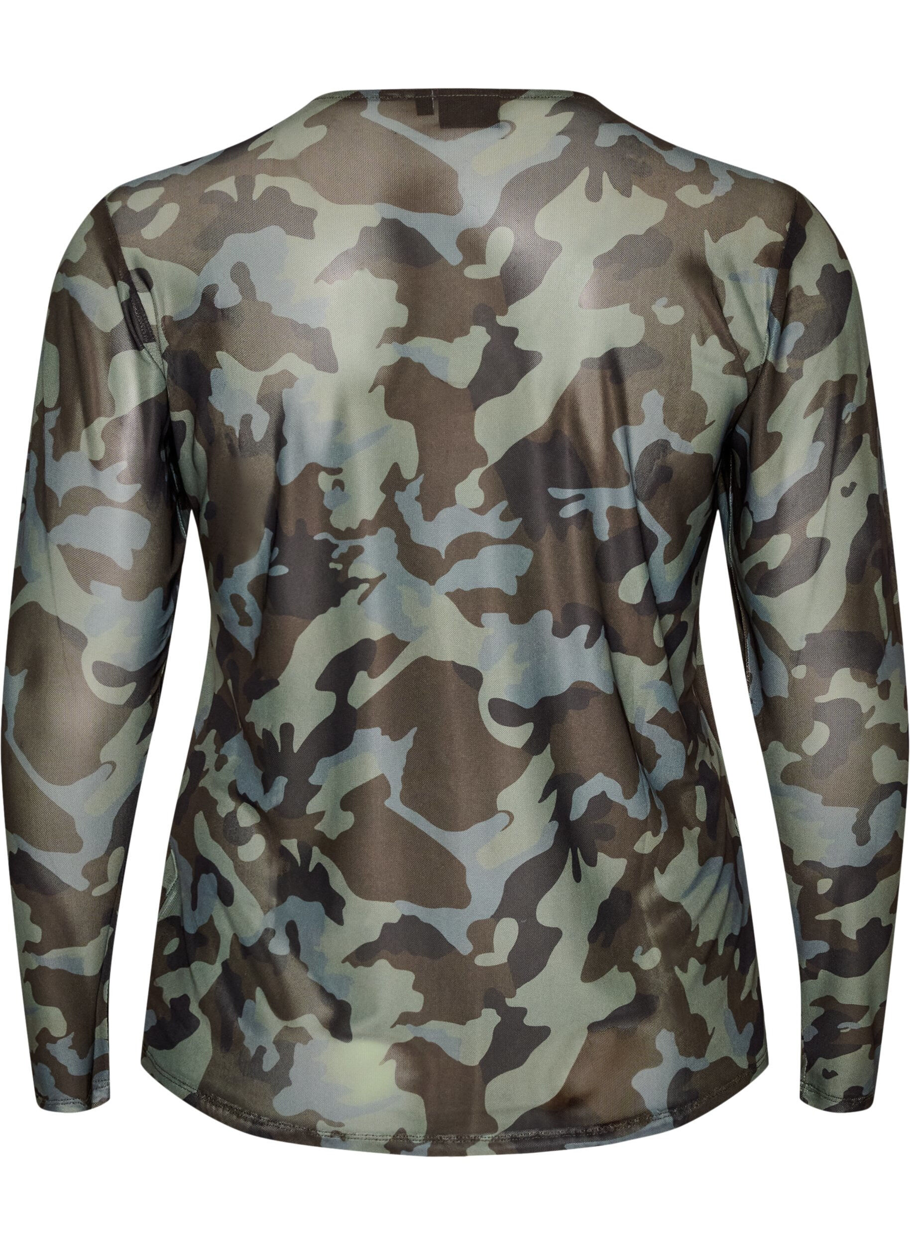 ZizziMesh bluse med trykk, Gr&oslash;nn, Packshot image number 1