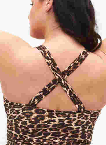 Badedrakt med kryss på ryggen og uttagbare innlegg, Leopard Print, Model image number 2