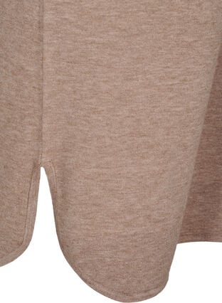Zizzi Strikket kjole med rund hals og strikket mønster, Fossil Mel., Packshot image number 3