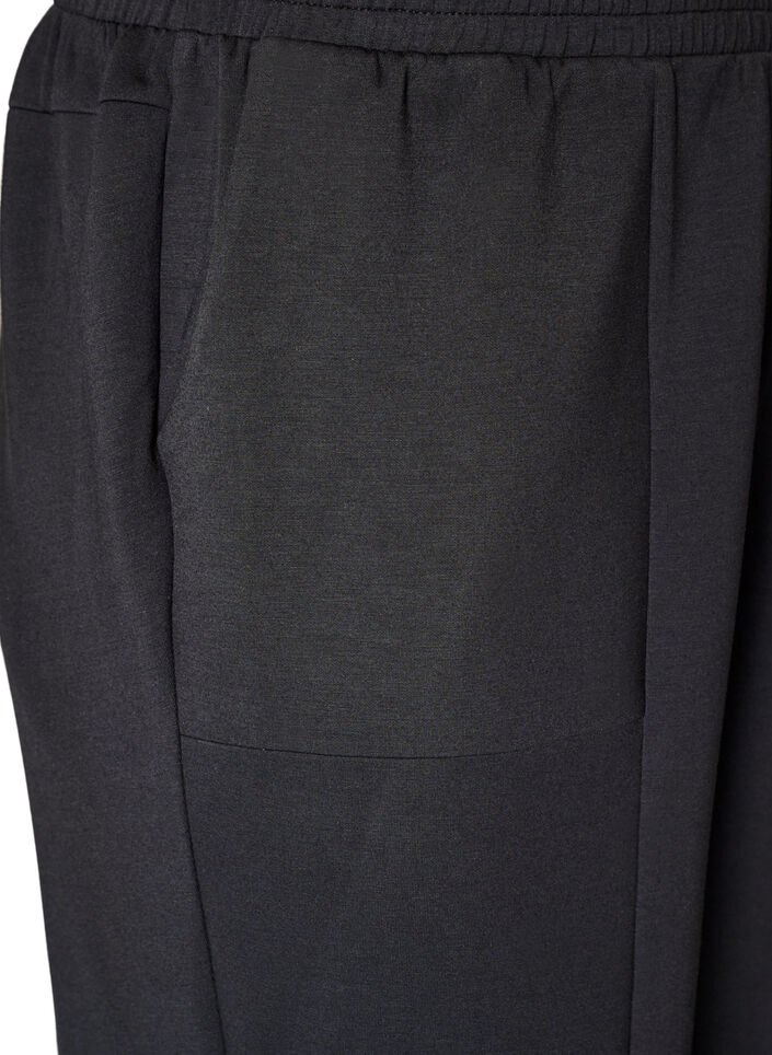 Loose fit jerseybukser med h&oslash;y midje og lommer, Svart, Packshot image number 2