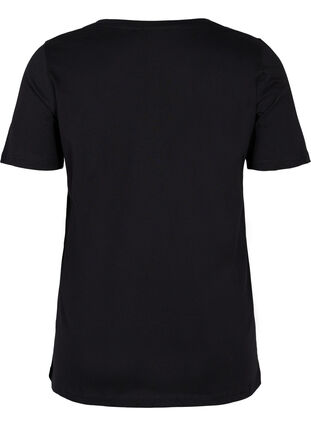 T-skjorte i bomull med V-hals, Black Love Leo, Packshot image number 1