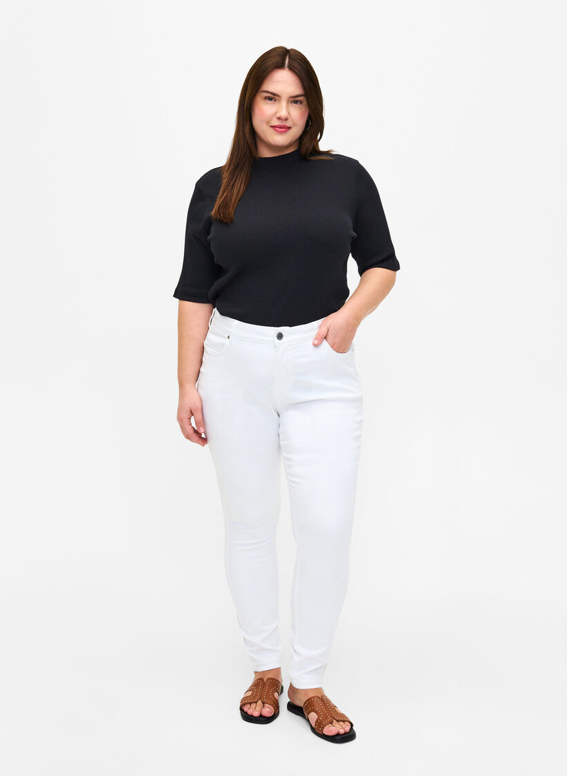 Viona jeans med normal midje, Hvit, Model image number 0