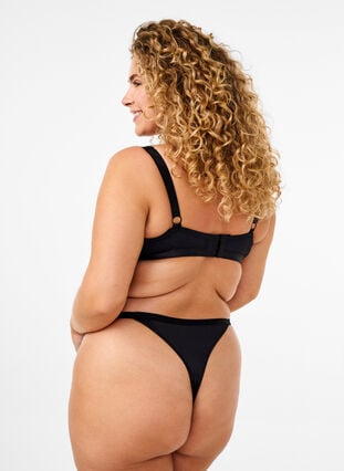 Zizzi Microfiber G-streng med elastisk linning, Svart, Model image number 1