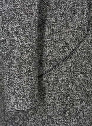 Melert jakke med høy hals og glidelås, Dark Grey Melange, Packshot image number 3