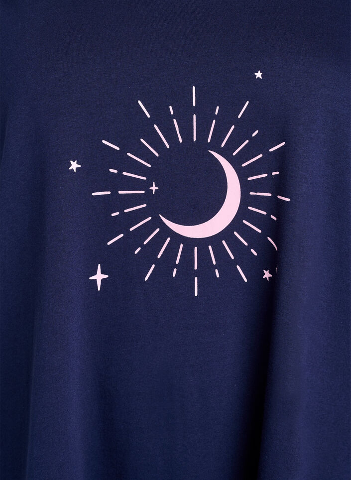 Kortermet nattkjole i &oslash;kologisk bomull, Bl&aring;, Packshot image number 2