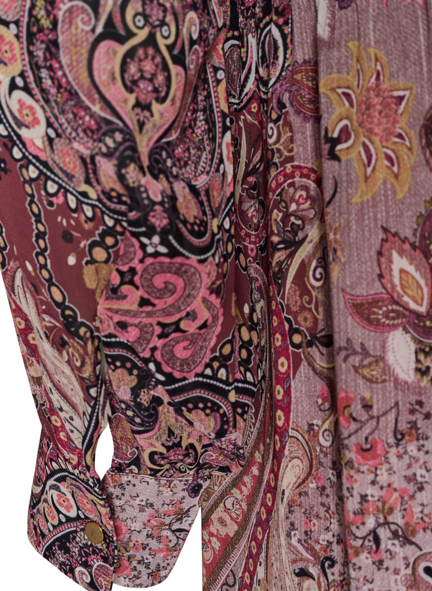 ZizziMidikjole med paisley-trykk og elastisk midje, Lilla, Packshot image number 3