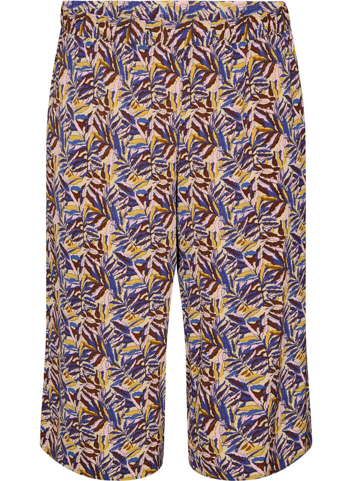 Culottebukser med m&oslash;nster, Beige, Packshot image number 0