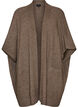 Cardigan med &aring;pen front og vide ermer, Brun, Packshot image number 0