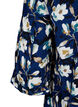 Blomstret bluse med 3/4-ermer, P. Blue Flower AOP, Packshot image number 3