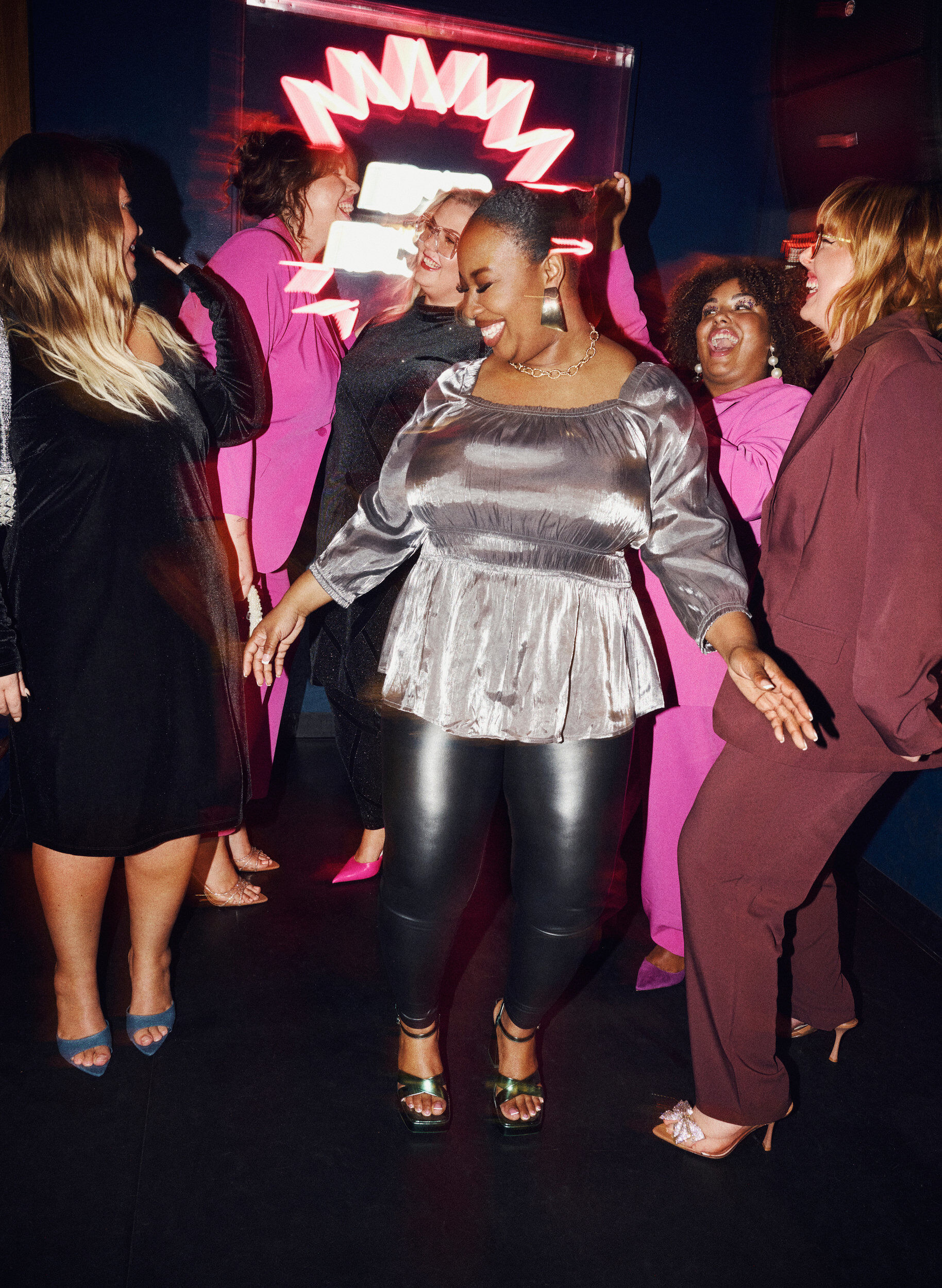 Zizzi Belagte leggings med b&oslash;rstet f&ocirc;r, Svart, Image image number 0