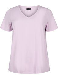 Kortermet T-skjorte med V-hals, Lavender Frost
