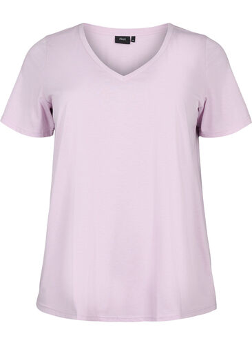 Kortermet T-skjorte med V-hals, Lavender Frost, Packshot image number 0