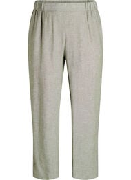 L&oslash;se bukser i lin og viskose, Gr&oslash;nn