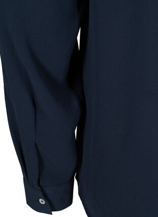 Bluse med V-hals og knappedetaljer, Navy Blazer, Packshot image number 3