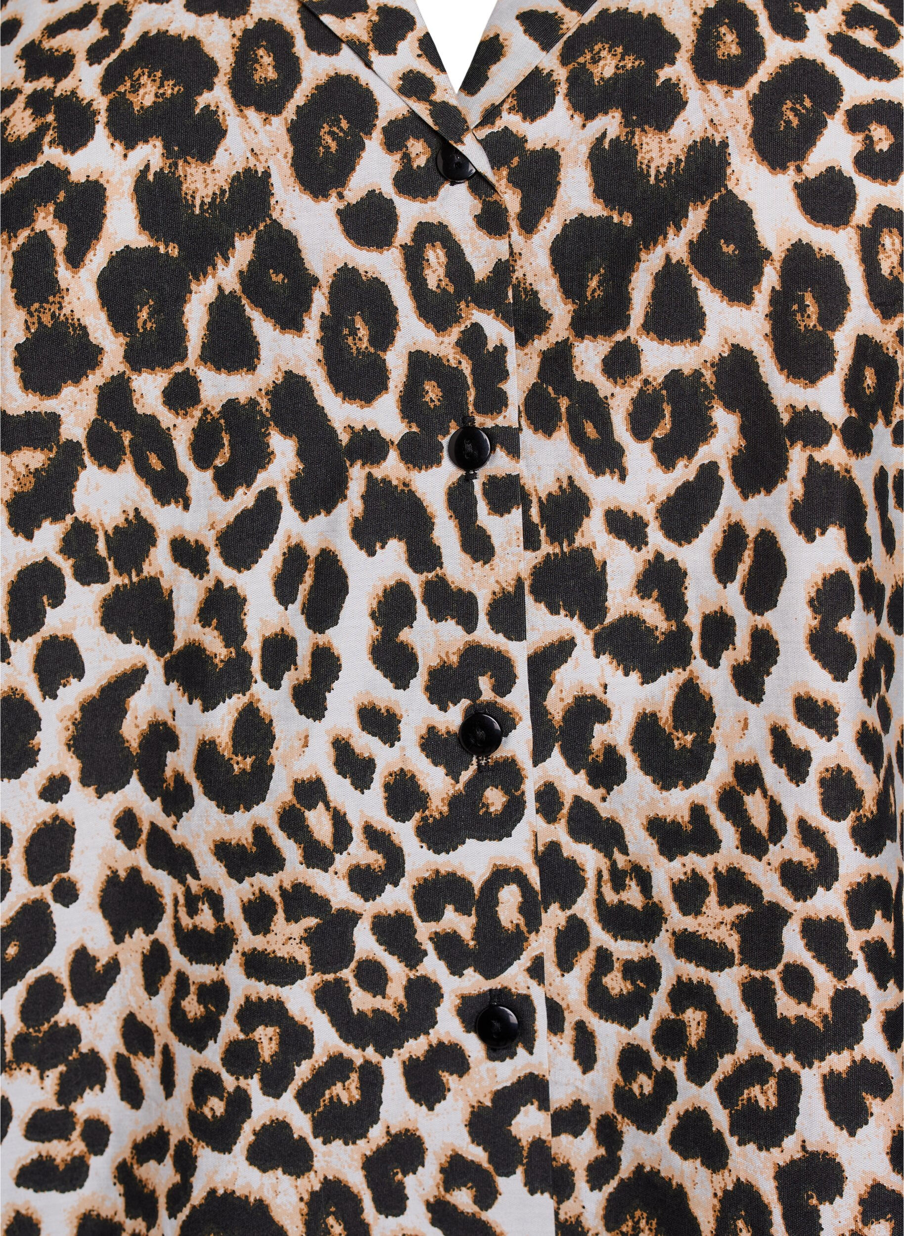 Zizzi Skjorte bluse med print og V-hals, Brun, Packshot image number 2