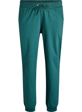 Zizzi Høymidjede sweatpants i bomull, Grønn, Packshot image number 0