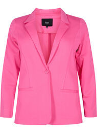 Enkel blazer med knapp og pyntelommer, Shocking Pink