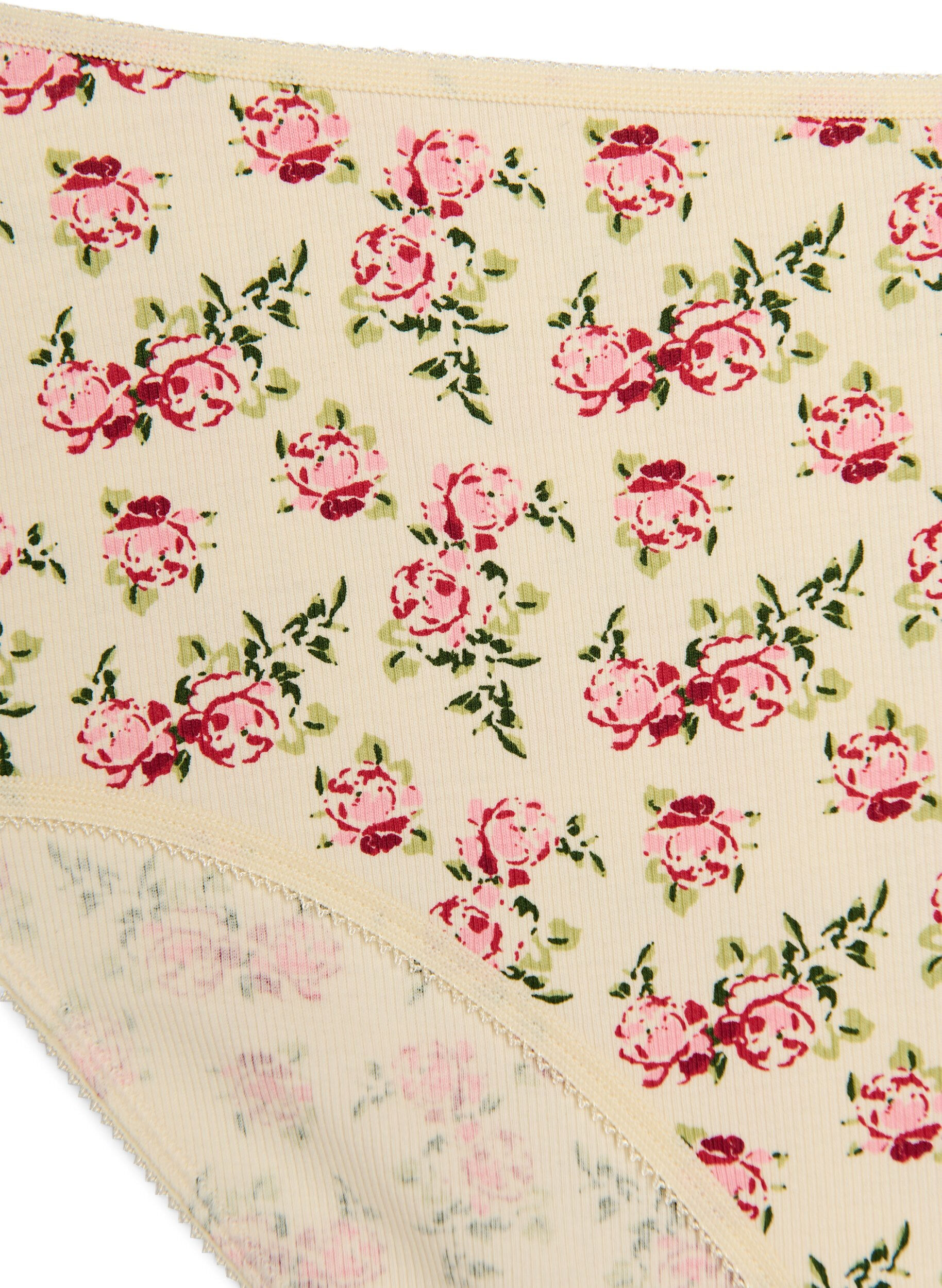 Zizzi 5-pakning ribbede bomullstruser, Vanilje, Packshot image number 3