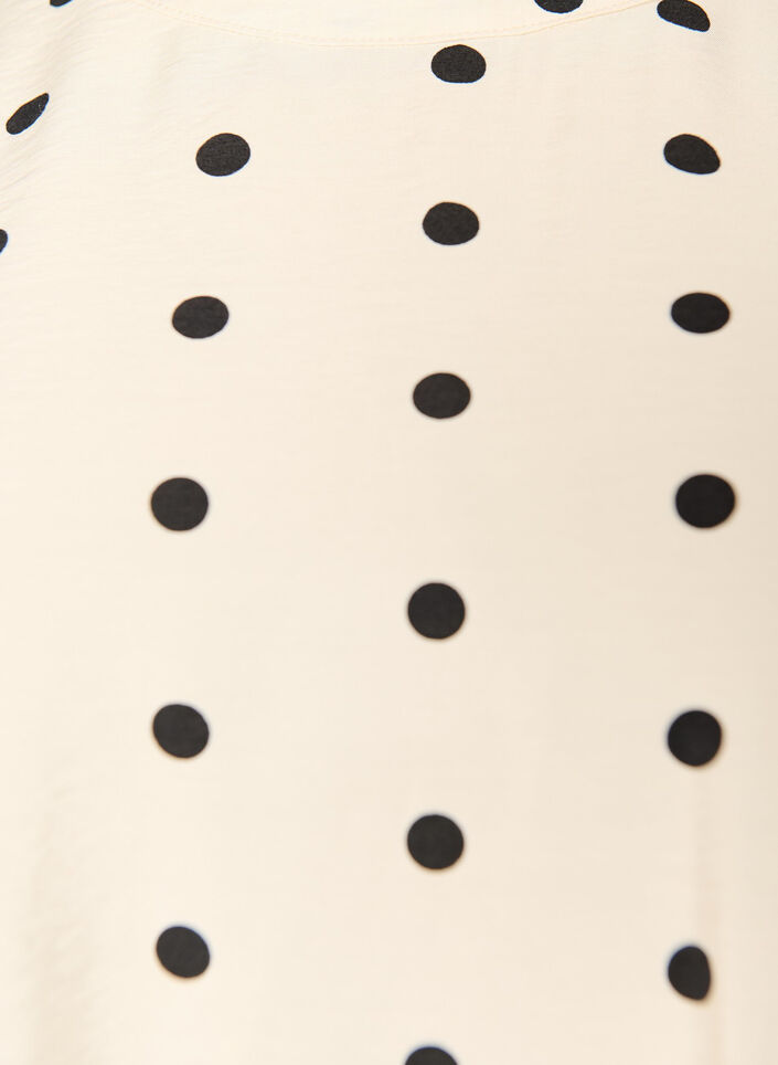 Viskose bluse med flekker og 1/2 ermer, Vanilje, Packshot image number 2