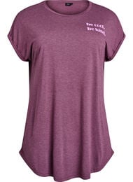 Kortermet nattkjole med teksttrykk, Mauve Wine Mel Cool