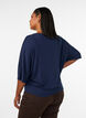 Jerseybluse med albuelange ballongermer, Bl&aring;, Model image number 2