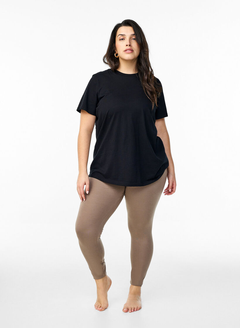 Basis leggings i viskose, Brun, Model image number 1