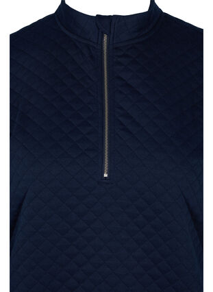 Quiltet genser med glidelås, Navy Blazer, Packshot image number 2
