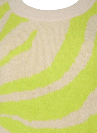 Zizzi Myk strikket bluse med mønster, Tender Shoots Comb, Packshot image number 2