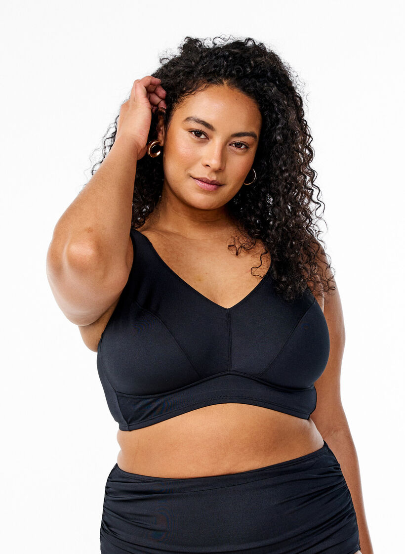 Bikinitopp med heldekkende passform, Black, Model