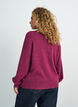 Cardigan i myk strikk med gullfargede knapper, Rosa, Model image number 2