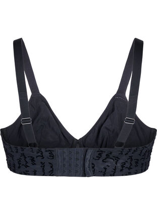 Zizzi Heldekkende BH med teksttrykk, Black, Packshot image number 1