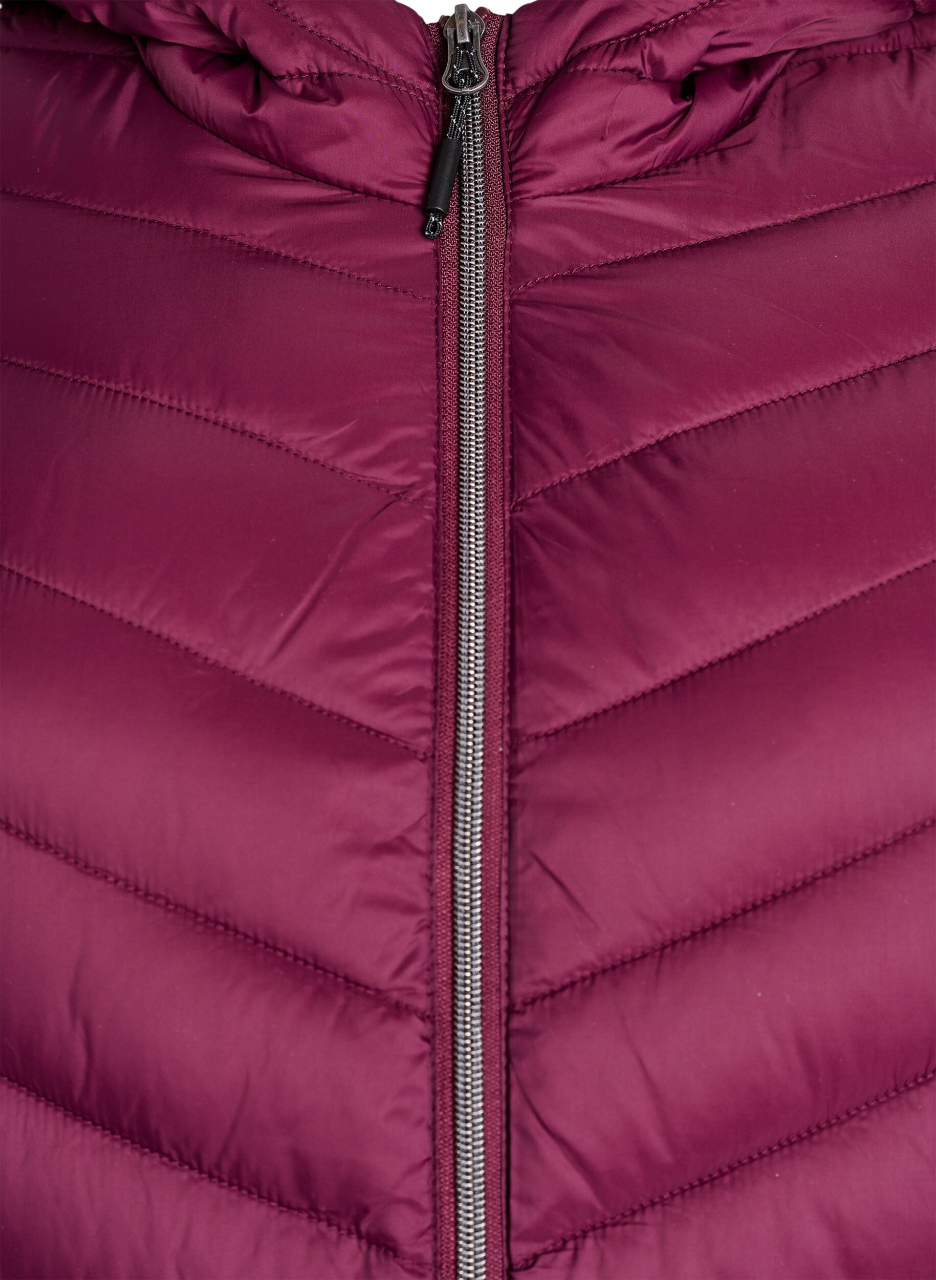 ZizziLett jakke med hette, M&oslash;rk Bordeaux, Packshot image number 2