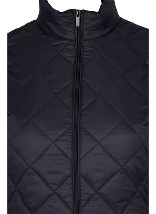 Quiltet lett jakke med glidelås og lommer, Black, Packshot image number 2