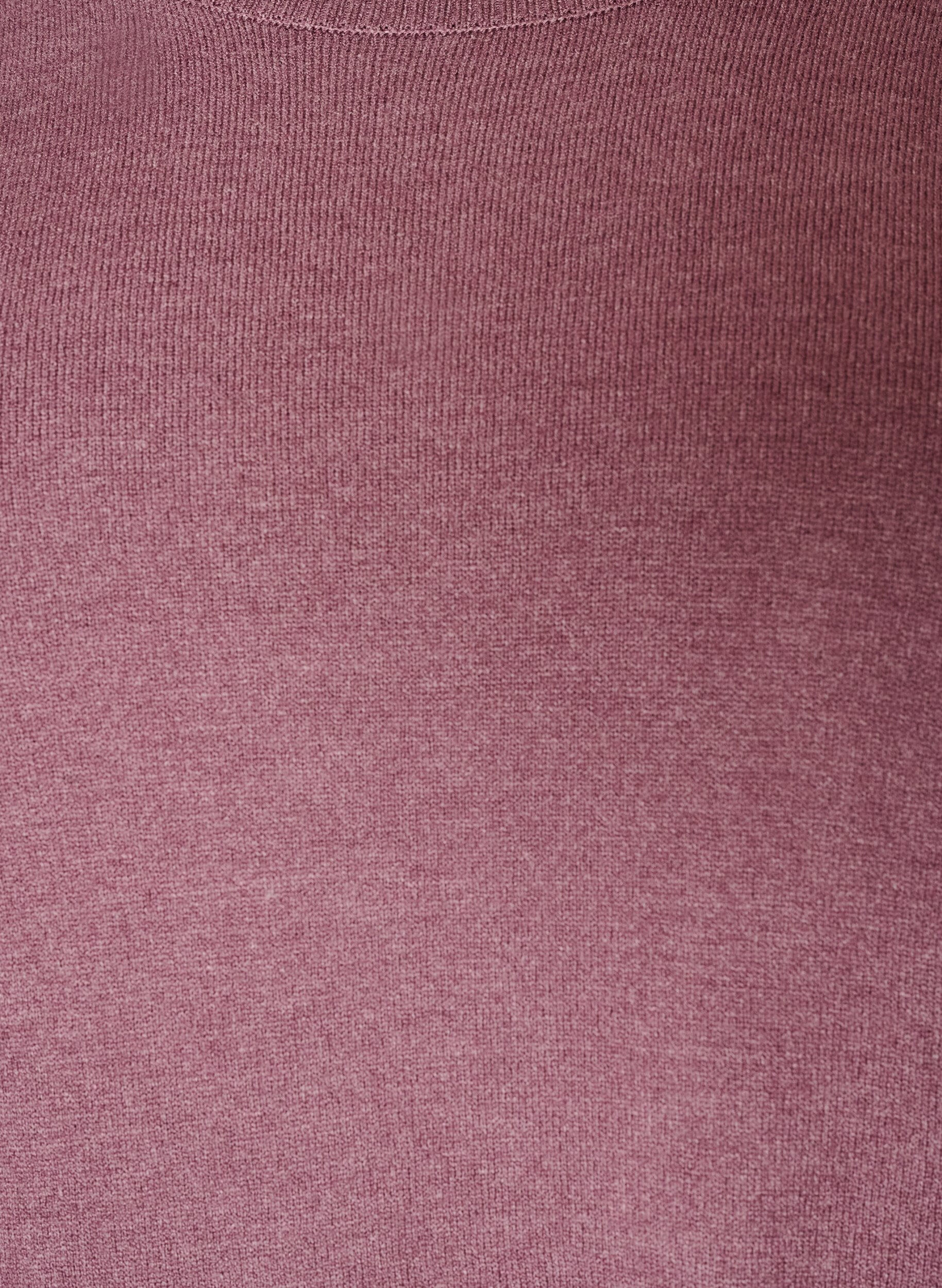 ZizziStrikkebluse med rund hals, Rosa, Packshot image number 2