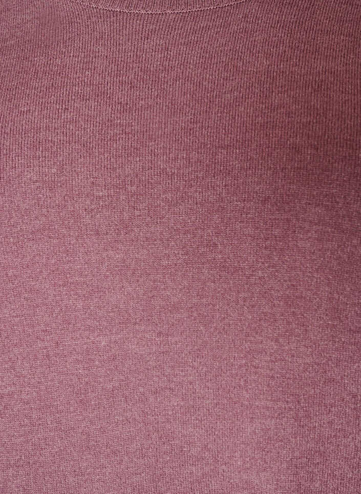 Strikkebluse med rund hals, Rosa, Packshot image number 2