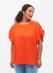 Kortermet bluse med rynke-detaljer, Orange.com, Model image number 0