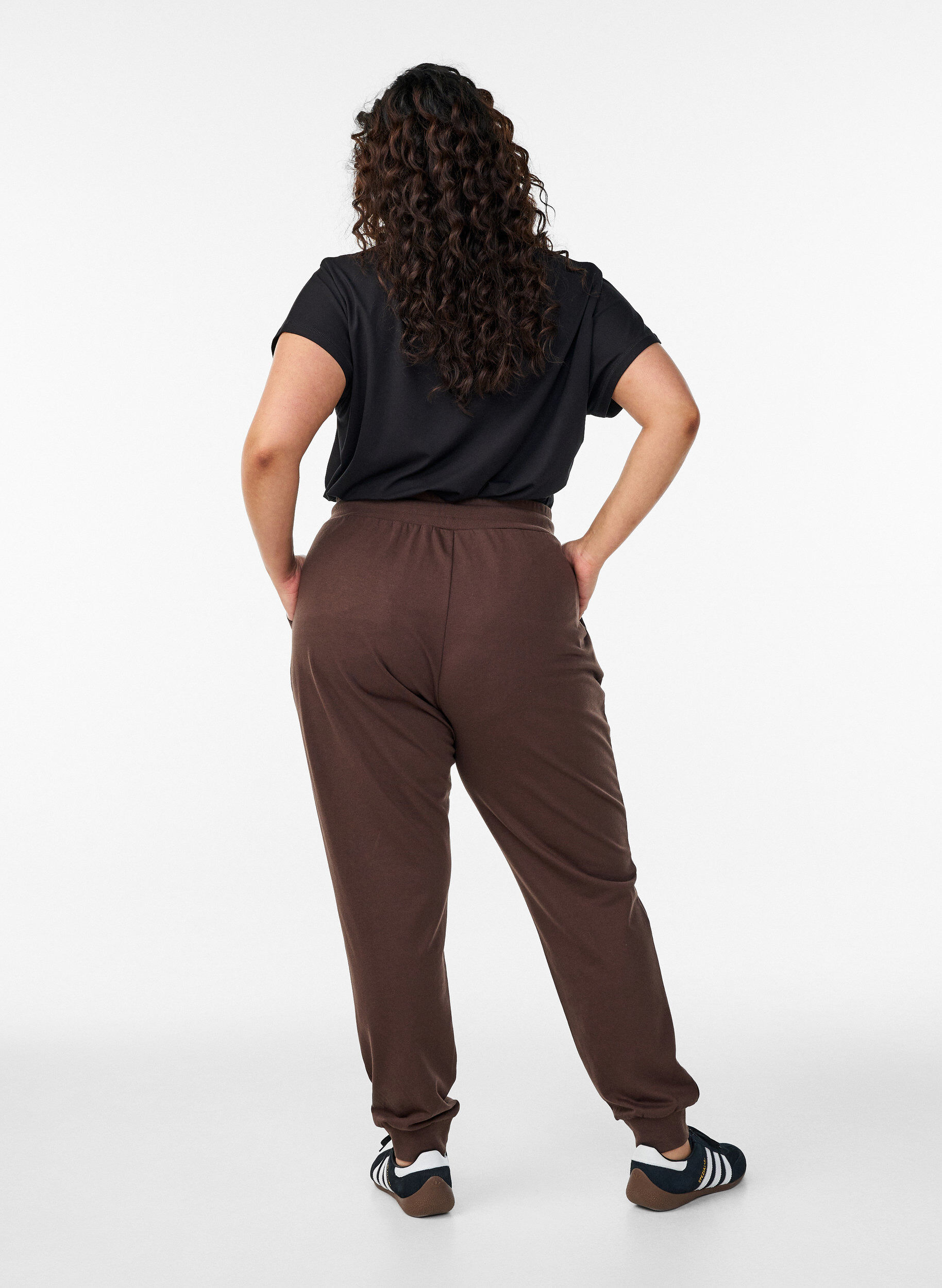 ZizziL&oslash;se joggebukser med lommer, Brun, Model image number 2