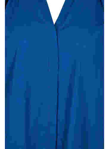 Langermet skjorte med volanger på kraven, Estate Blue, Packshot image number 2
