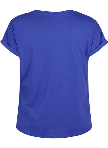 Kortermet T-skjorte i bomullsblanding, Royal Blue, Packshot image number 1
